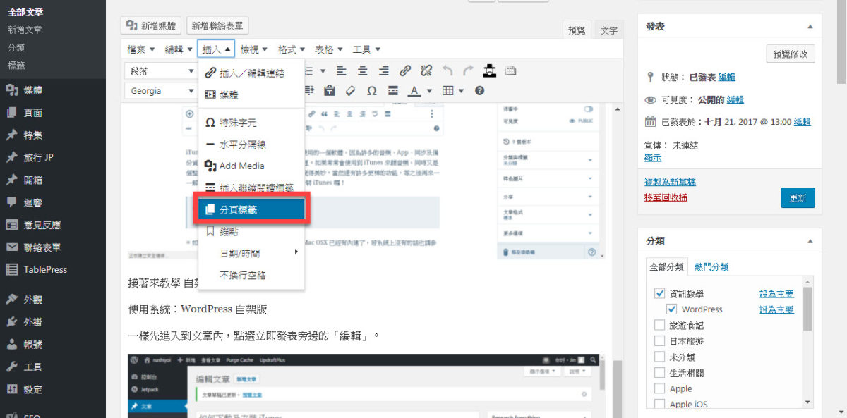 WordPress 文章分頁