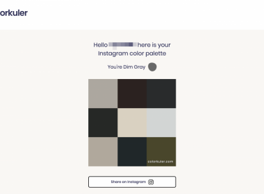 Colorkuler 自動分析 Instagram 所代表的顏色色系