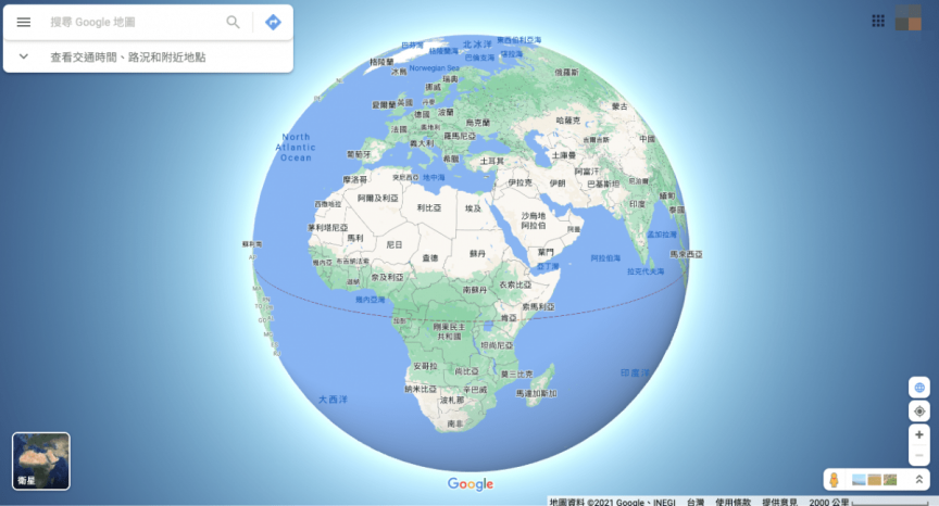 Google Maps 地球儀