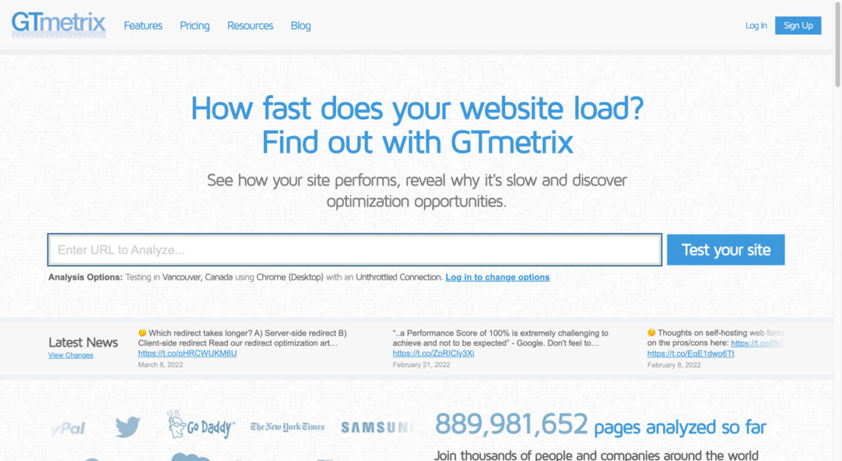 GTmetrix 檢測網站速度線上工具
