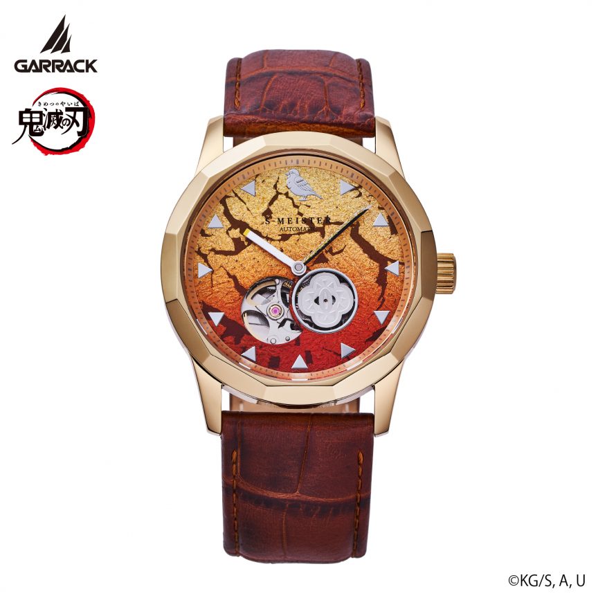 garrack x kimetsu no yaiba s meister kanazawa gold leaf mechanical watch 012