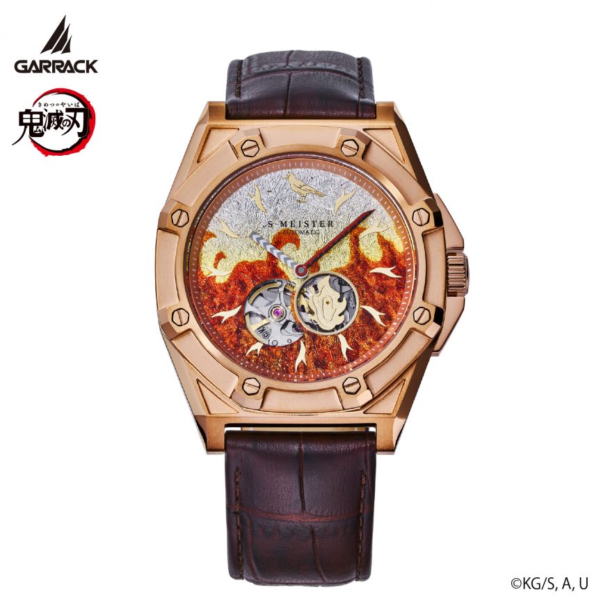 garrack x kimetsu no yaiba s meister kanazawa gold leaf mechanical watch 017
